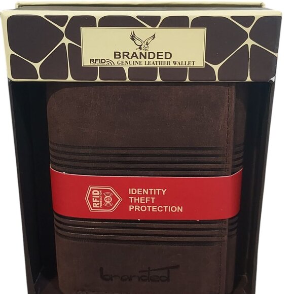 Men's Genuine Leather Wallet Tri-fold with RFID - Picture 6 of 6